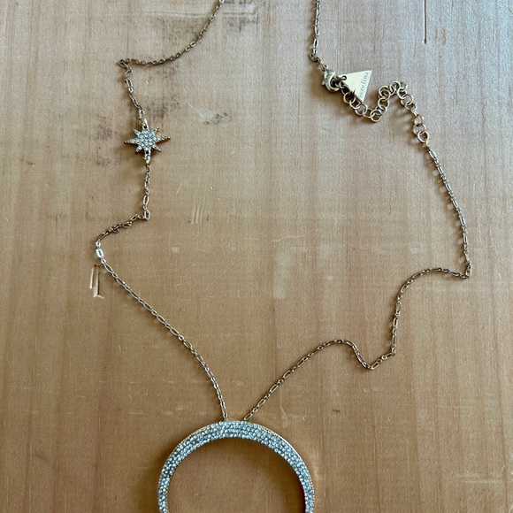 NWT Anthropologie Gold Studded Moon & Star Necklace - Picture 7 of 7